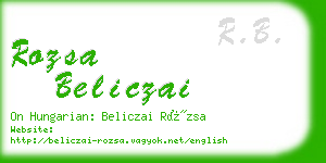 rozsa beliczai business card